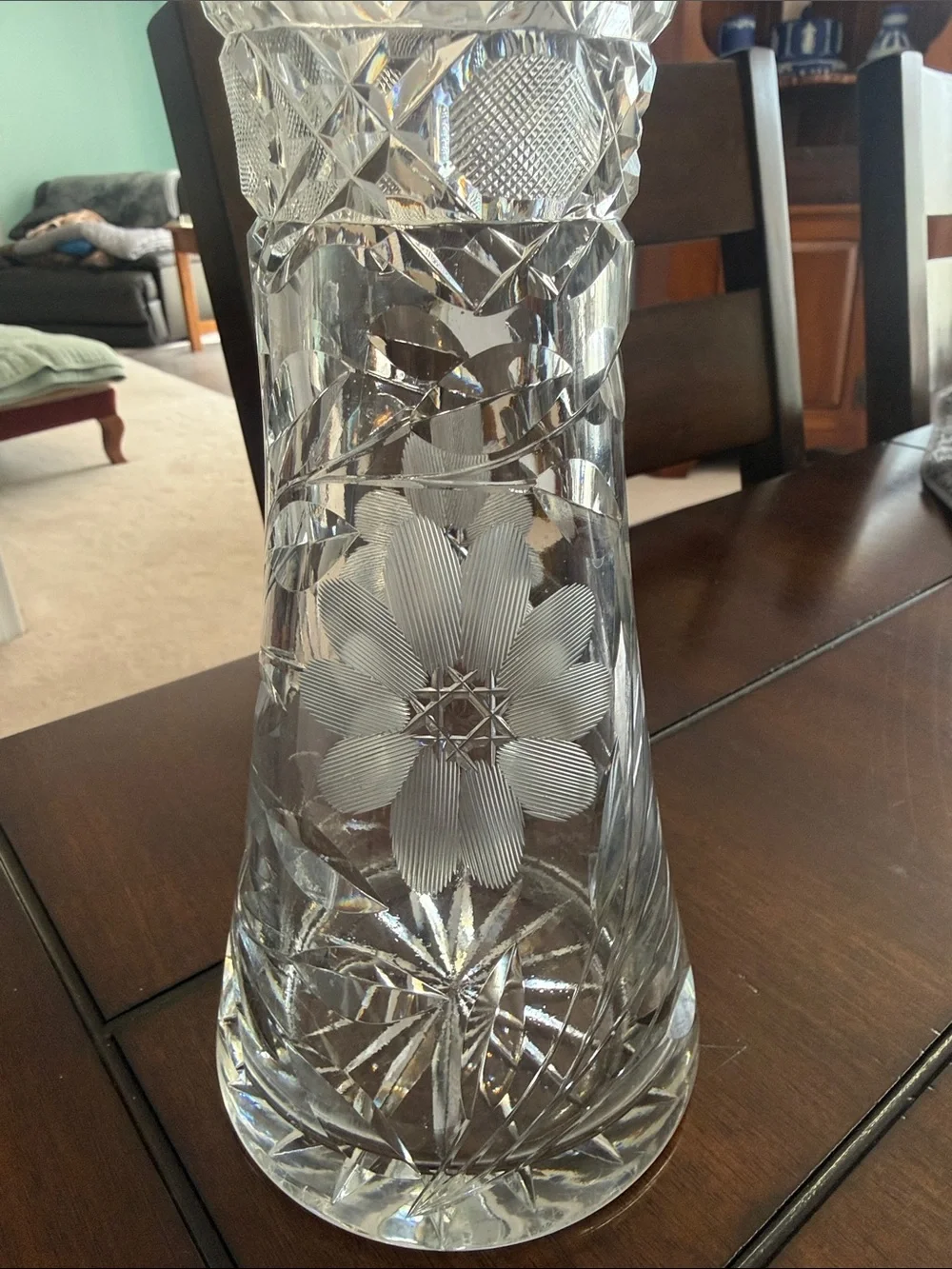 Cut Crystal Decorative Vase - Clear